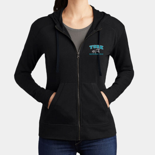 Ladies PosiCharge ® Tri-Blend Wicking Fleece Full-Zip Hooded Jacket Thumbnail